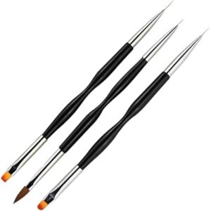 mmgoqqt nail art liner brushes dual end nail art pen brush 3 pcs nail brush for nail art gel nail br 66.0